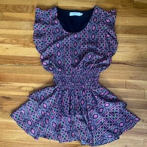 T-Bags Los Angeles Women’s Pink and Black Printed Cinched Waist Dress Size M